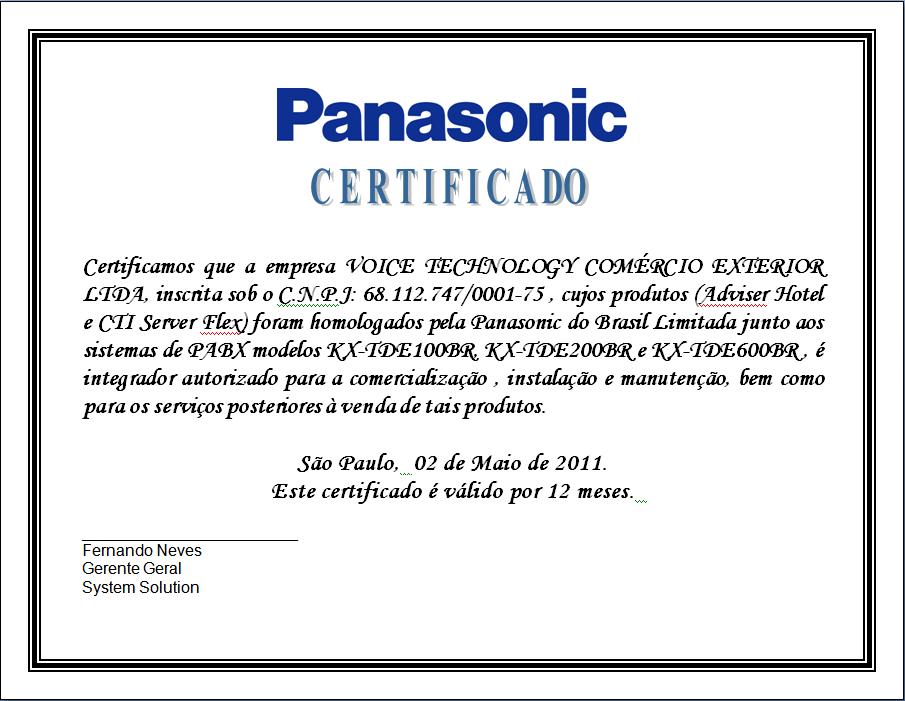 panasoniccertificado